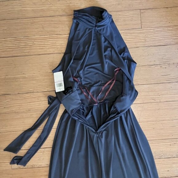 NWT Max & Cleo Keyhole back Halter Gown in Slate Grey Sz 6. - Picture 10 of 13